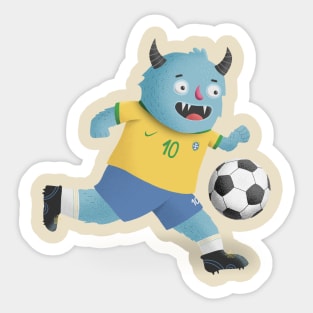 Cute Monster Soccer Player for Sports Lovers Sticker